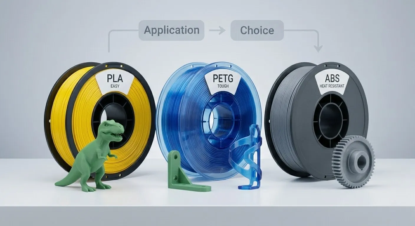 PLA, PETG, ABS ve TPU filament seçim karar matrisi