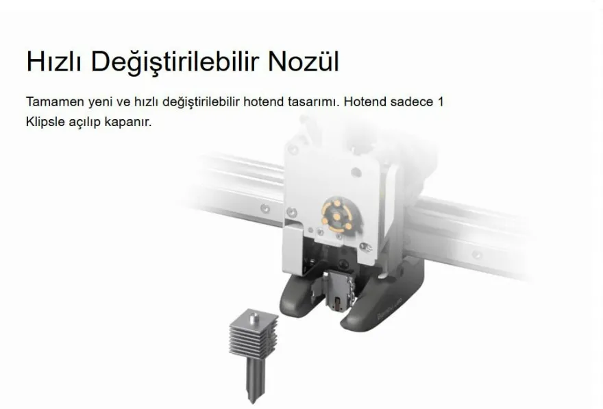 Bambu Lab A1 Combo hızlı değişimli nozul