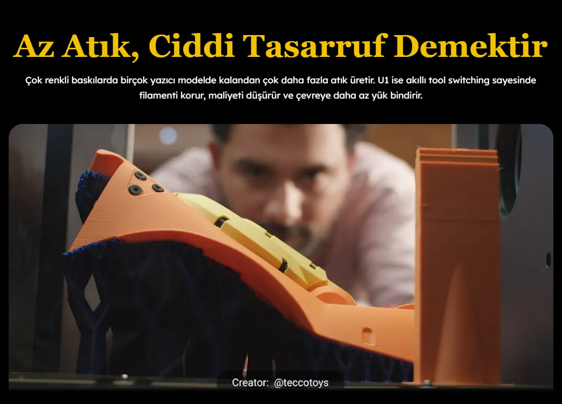 Snapmaker U1 Az Atık ile Tasarruf