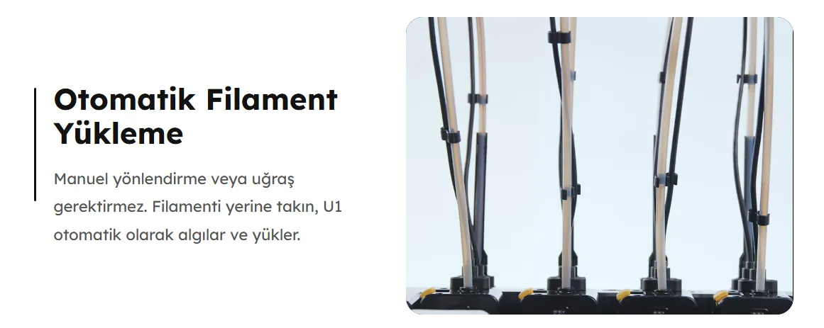 Snapmaker U1 Otomatik Filament Yükleme