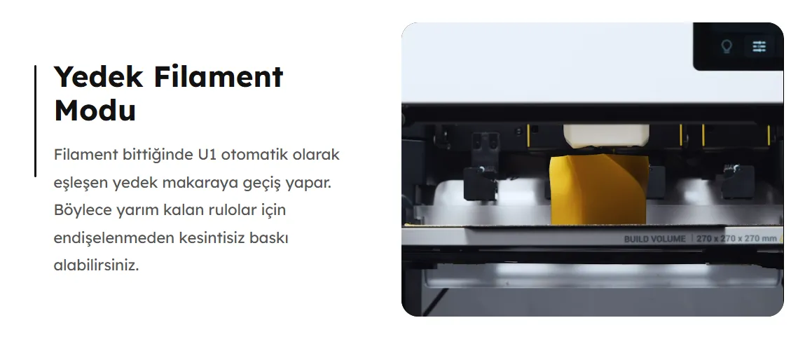 Snapmaker U1 Yedek Filament Modu