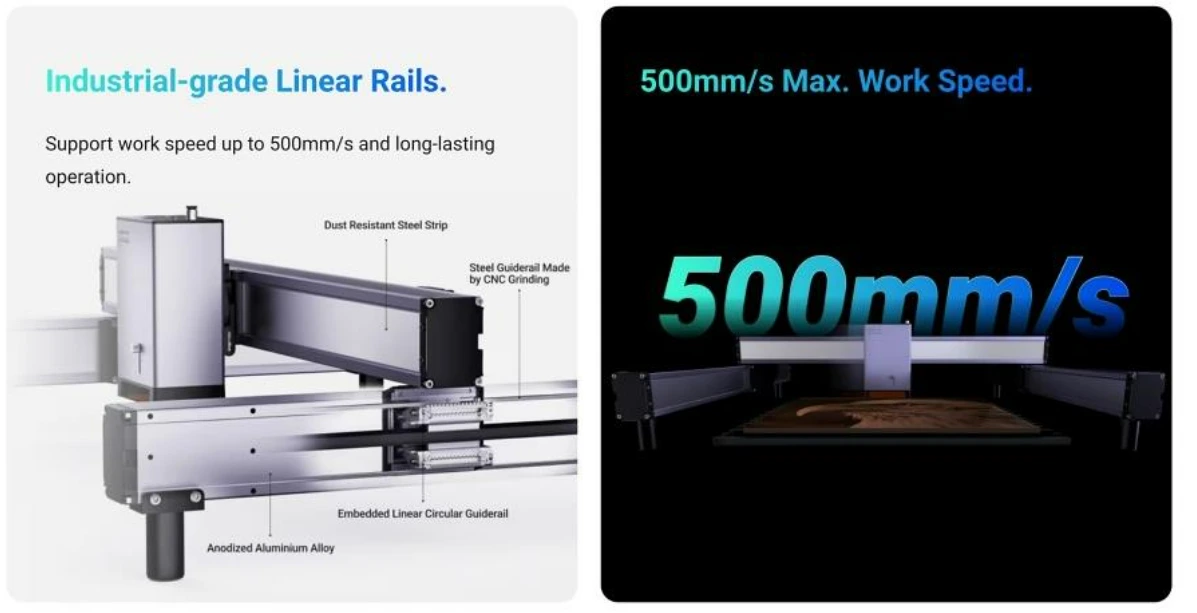 Snapmaker Ray 40W Laser Endüstriyel Lineer Ray Sistemi