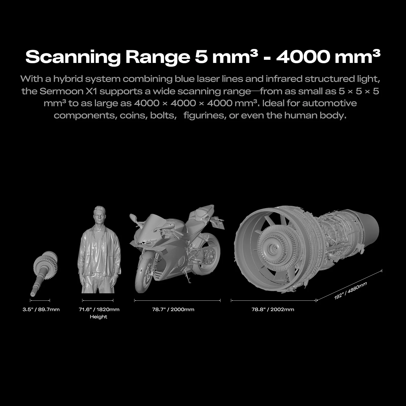 Creality Sermoon X1 5 mm³ - 4000 mm³ tarama aralığı