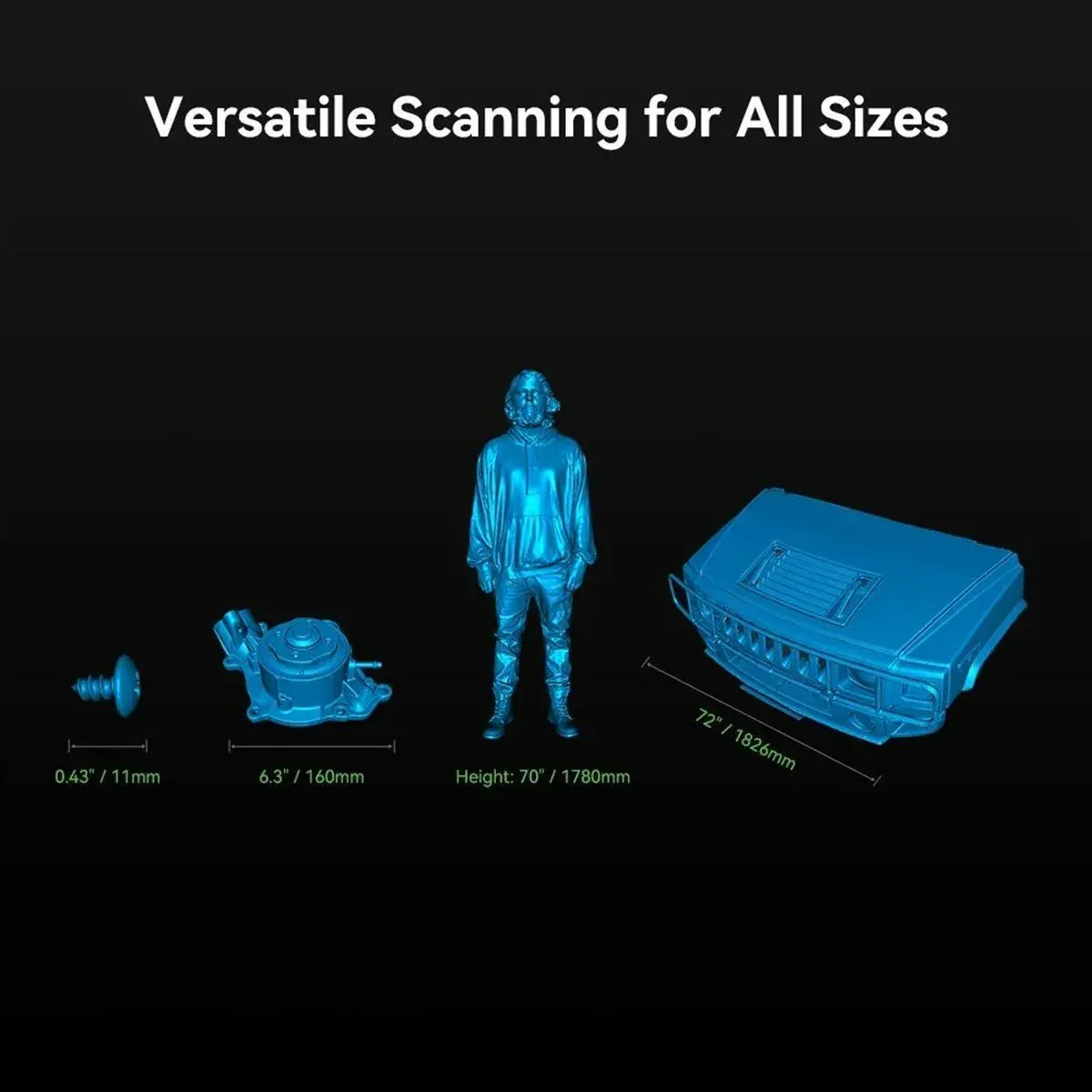 Creality CR-Scan Raptor küçükten büyüğe çok yönlü tarama