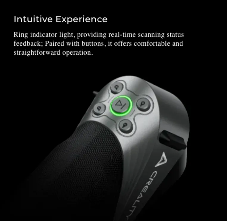 Creality CR-Scan Raptor durum gösterge ışığı ve kontrol tuşları