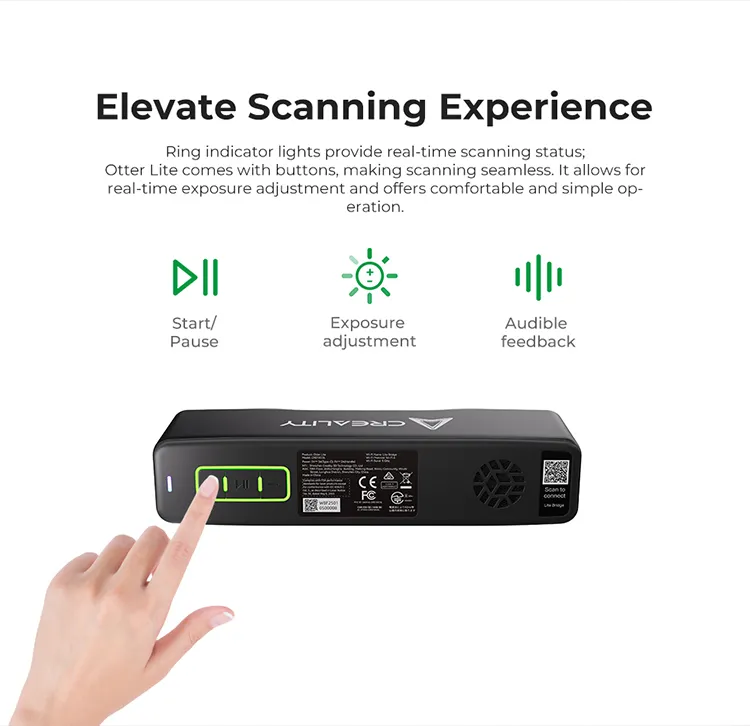 Creality CR-Scan Otter Lite durum ışığı ve kontrol tuşları