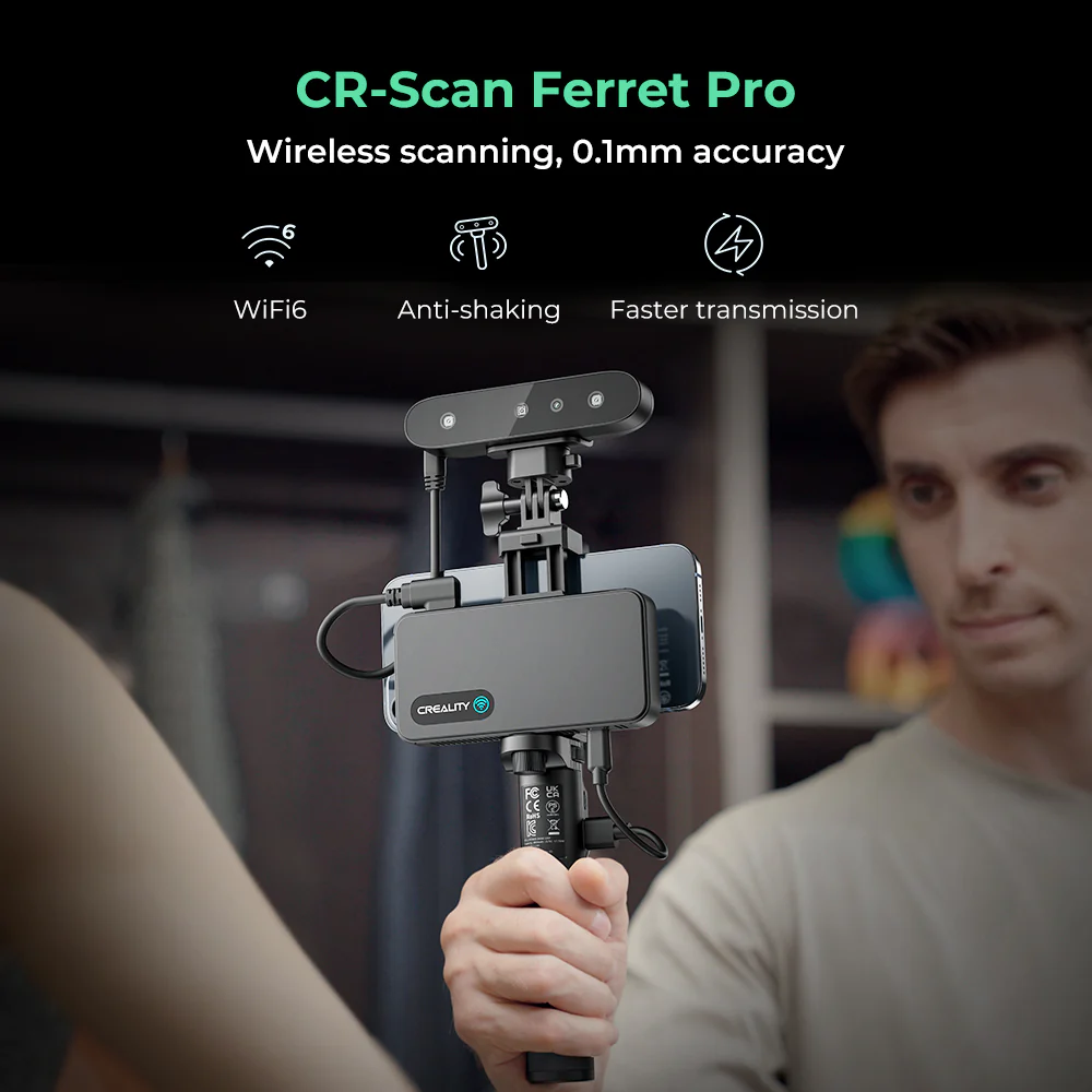 Creality CR-Scan Ferret Pro Wi-Fi 6, 0,1 mm hassasiyet