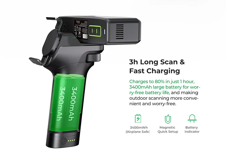 Creality CR-Scan Otter Lite 3400 mAh batarya ve hızlı şarj