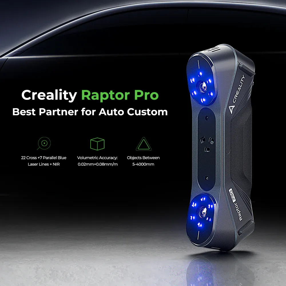 Creality CR-Scan Raptor Pro mavi lazer 3D tarayıcı