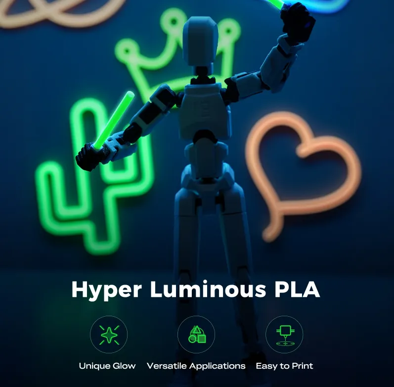Creality Hyper Luminous PLA karanlıkta parlayan baskılar