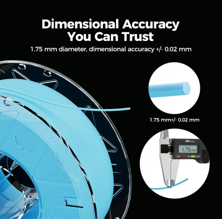 Creality Hyper Luminous PLA 1,75 mm ±0,02 mm çap toleransı