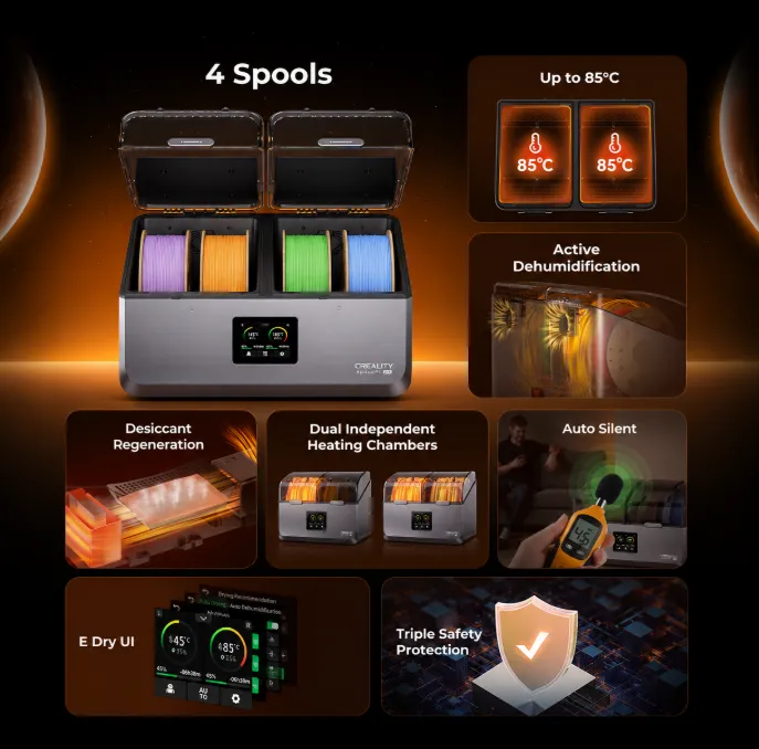 Creality SpacePi X4 Filament Kurutucu görsel 3