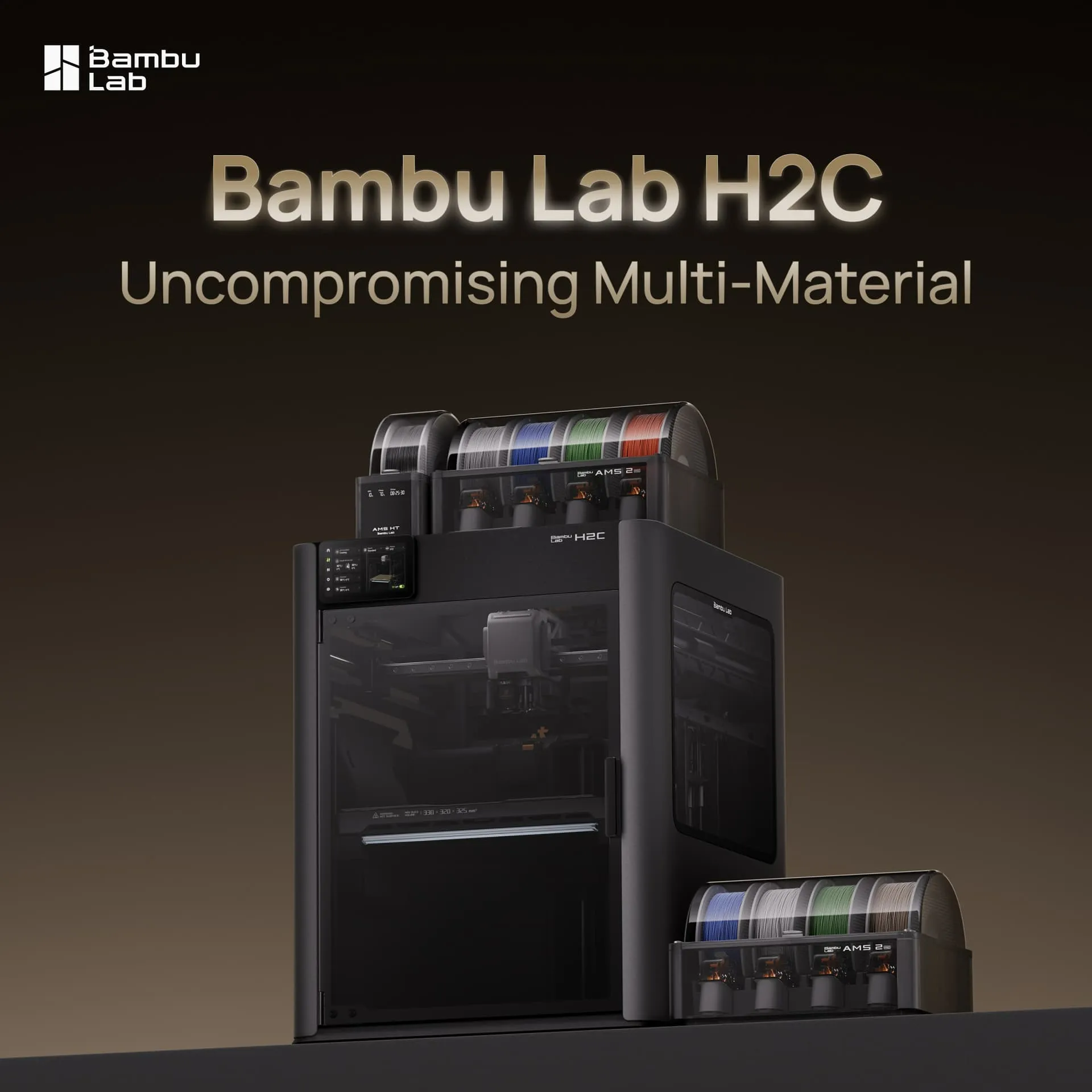 Bambu Lab H2C Combo 3D Printer Çok Malzemeli Baskı