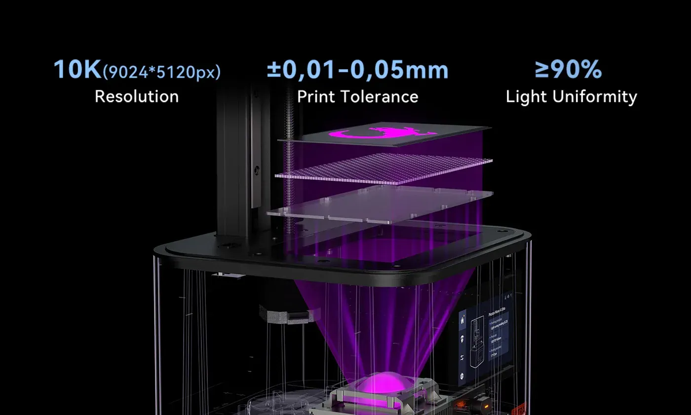 Anycubic Photon Mono 4 Ultra 10K Çözünürlük ve ±0,01-0,05mm Baskı Toleransı