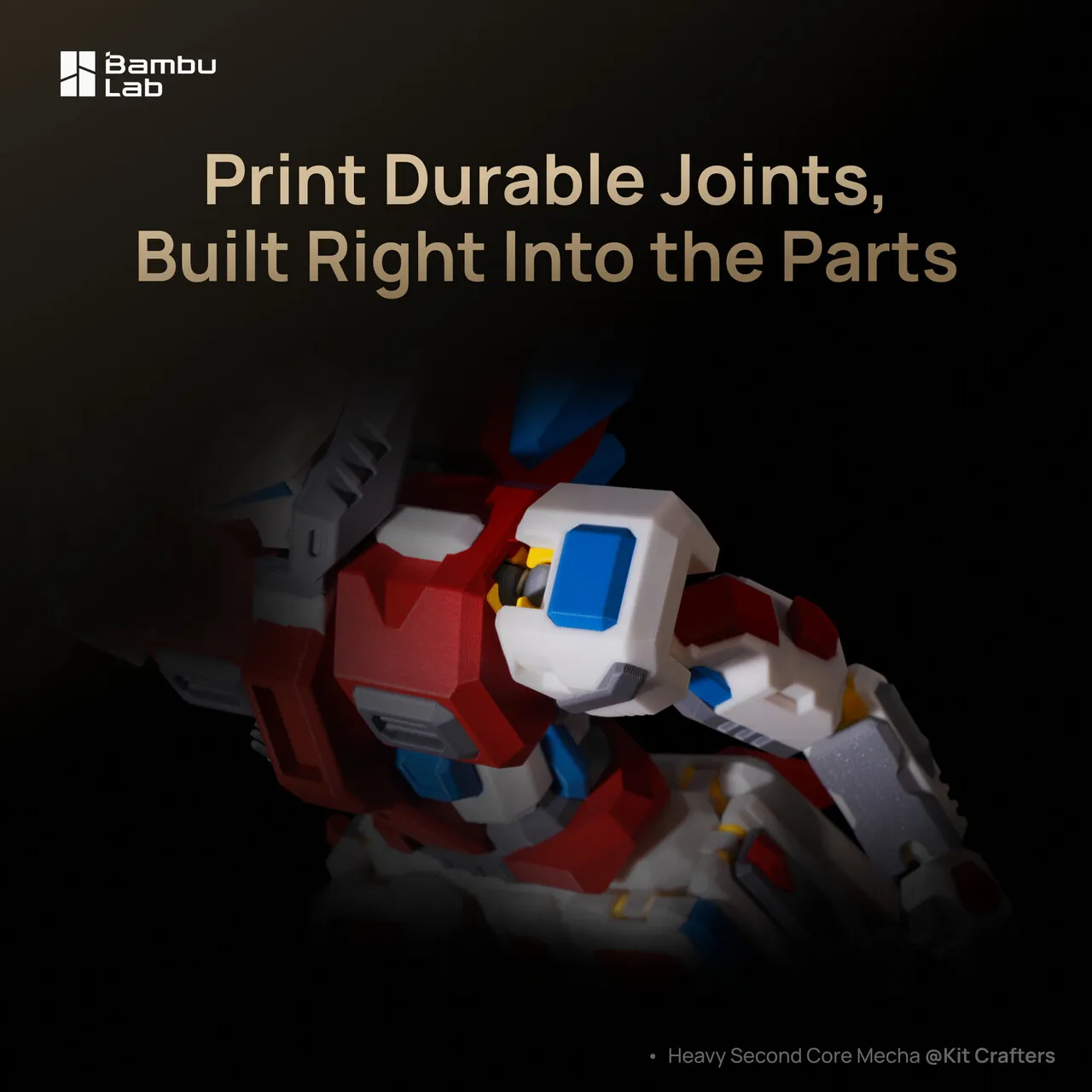 Bambu Lab H2C Combo 3D Printer Dayanıklı Eklem Baskısı