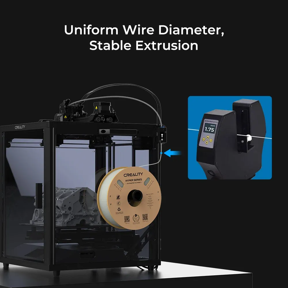 Creality Hyper PLA-CF düzgün çap ve kararlı ekstrüzyon