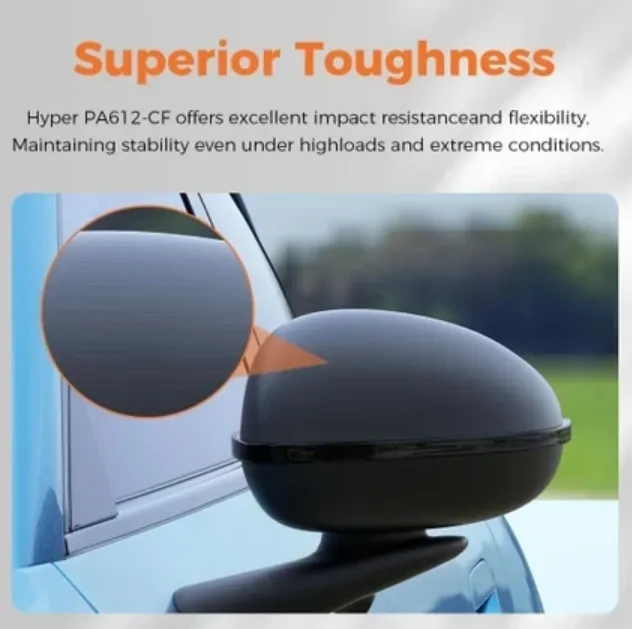 Creality Hyper PA612-CF darbe dayanımı, araç ayna kapağı örneği