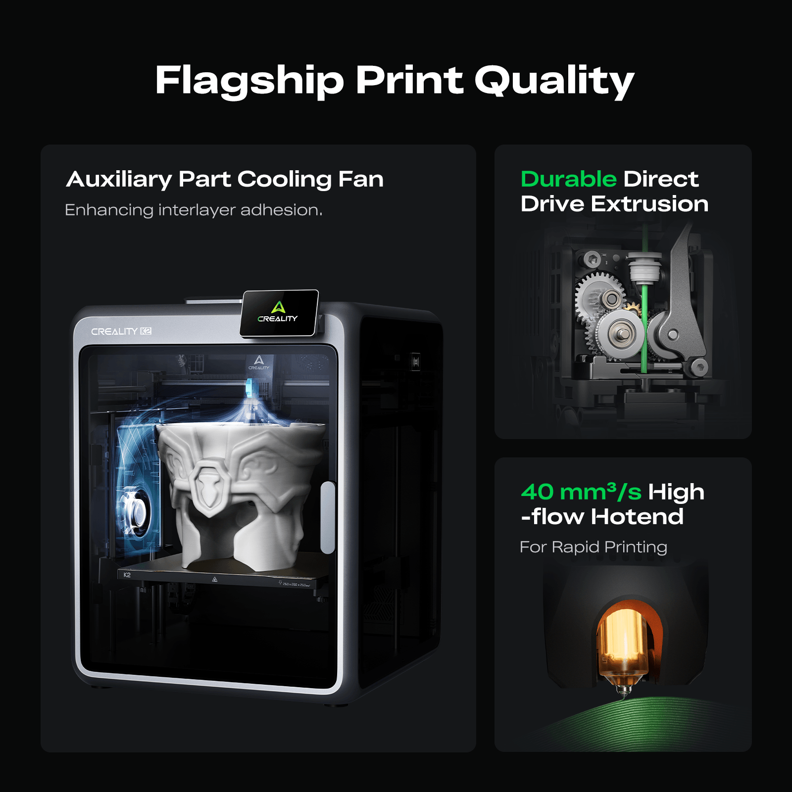 Creality K2 Combo 3D Printer Baskı Kalitesi ve Ekstruder