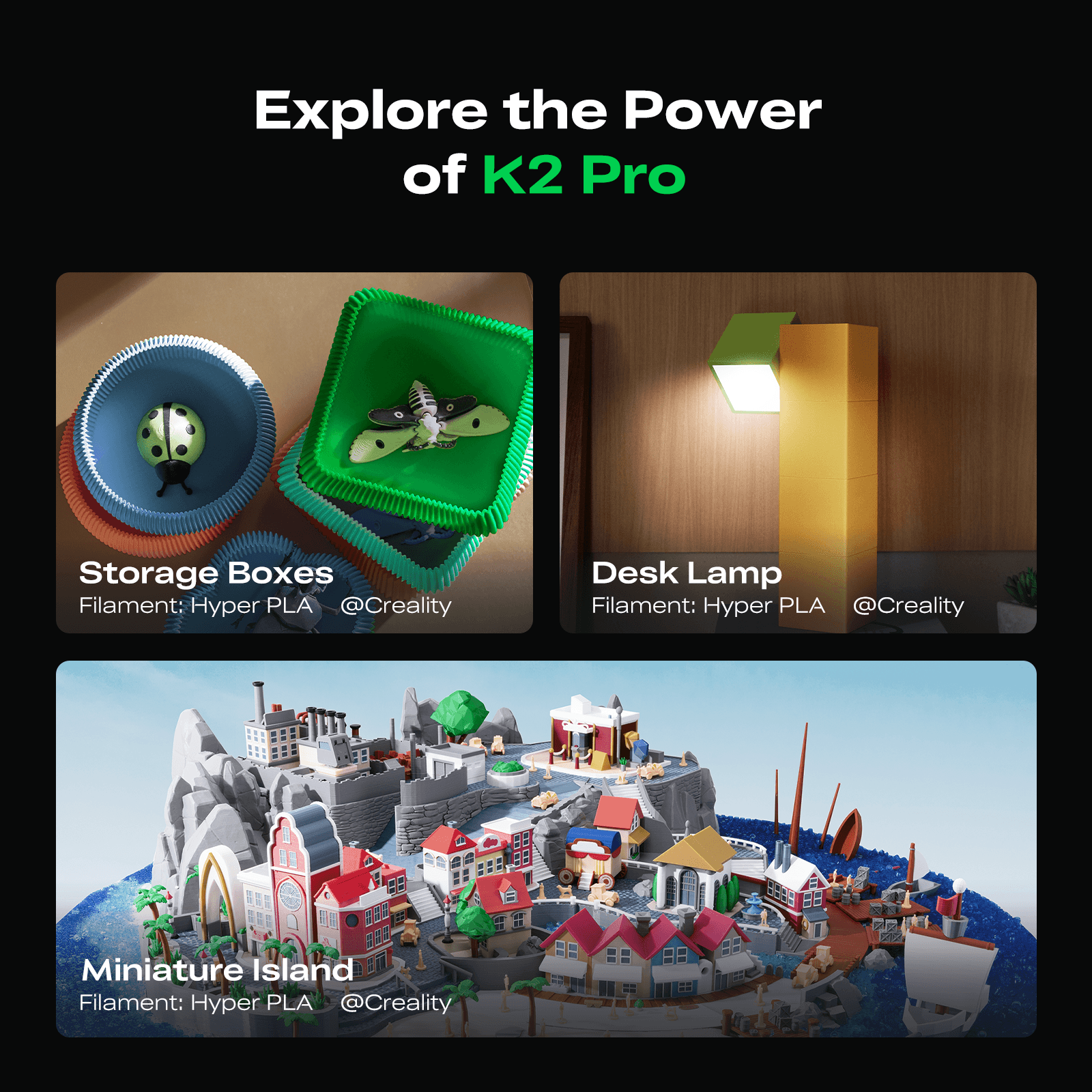 Creality K2 Pro Combo 3D Printer Örnek Baskılar