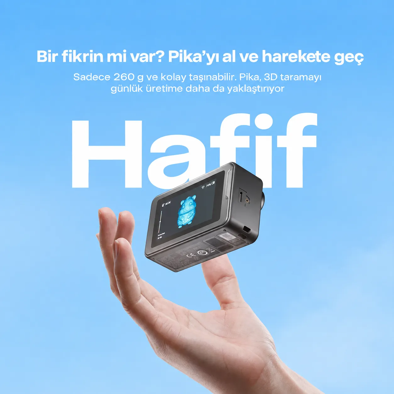 Creality Pika 260 g hafif 3D tarayıcı