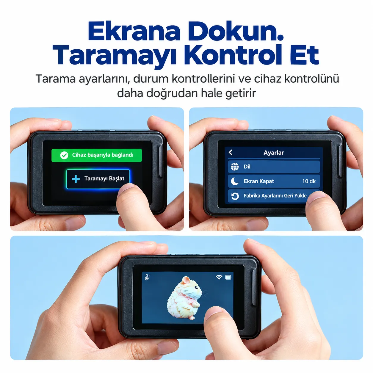Creality Pika ekrandan tarama kontrolü
