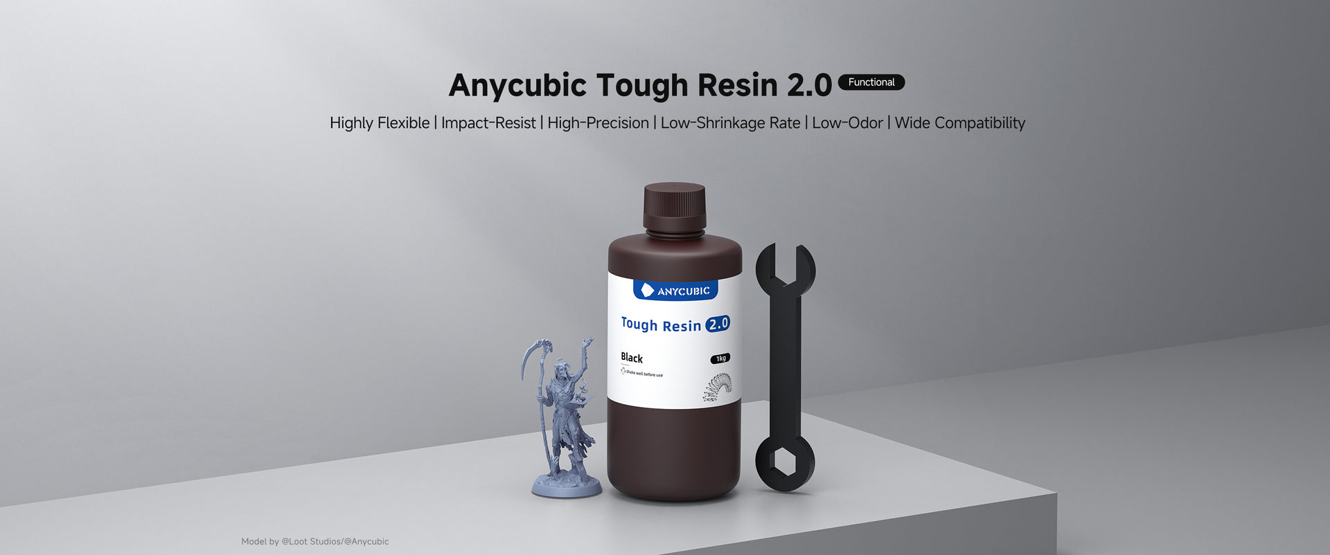 Anycubic Tough Reçine 2.0 1 kg siyah şişe
